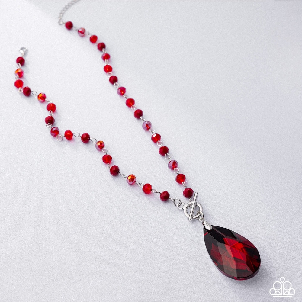 Elegant Red Teardrop Necklace